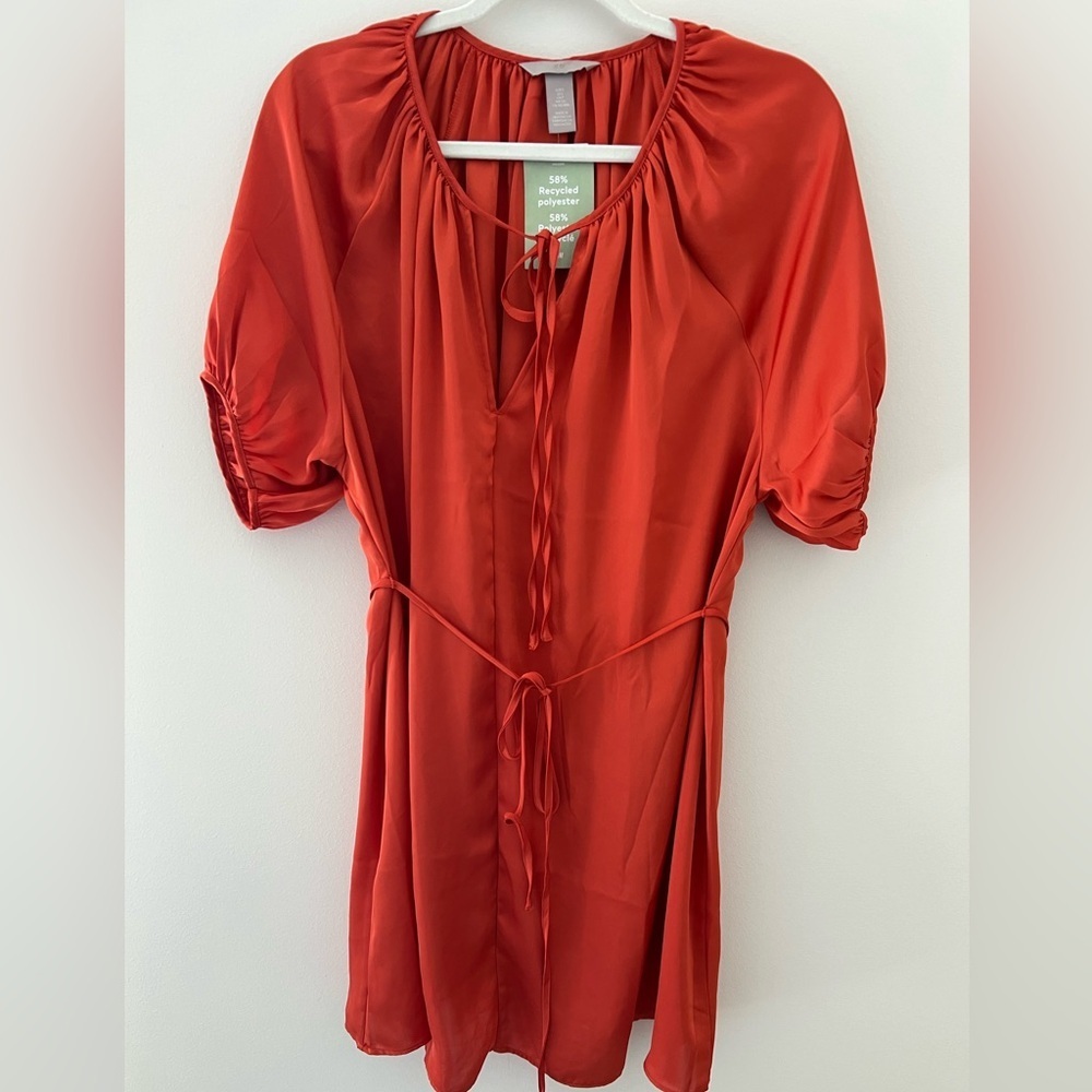 H&M Tie-detail Satin Dress - Picture 6 of 6